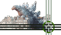 Godzilla rampaging down Edinburgh's Royal Mile, as seen from Waverley Station